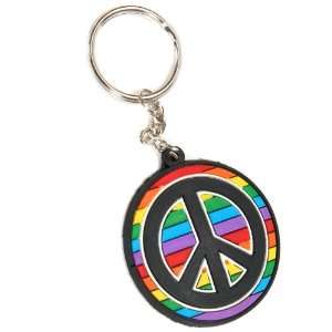  Lets Party By Fun Express Rainbow Peace Keychain 