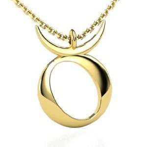  Taurus Pendant, 14K Yellow Gold Necklace Jewelry