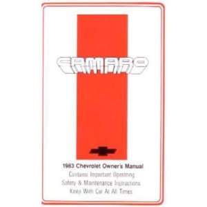    1983 CHEVROLET CAMARO Owners Manual User Guide 