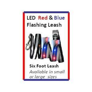  Lighted Red & Blue Lights Dog Leash  Six Foot Smaller Dog 