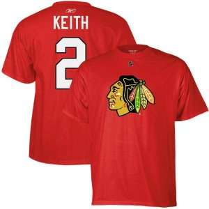  Reebok Chicago Blackhawks #2 Duncan Keith Red Net Number T 