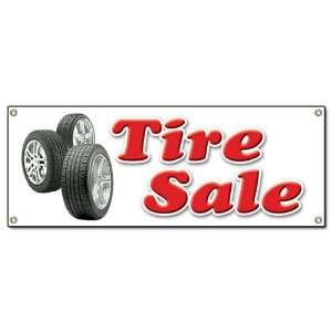  TIRE SALE BANNER SIGN shop used tires signs Patio, Lawn 