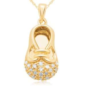   Gold Diamond Shoe Pendant (1/20 cttw, I J Color, I3 Clarity) Jewelry