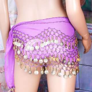 Sequins Coins Belly dance skirt Dancewear Hip waist New  
