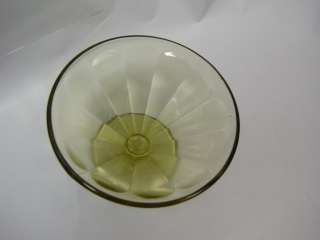 Vintage Yellow Glass Stemmed Sherbet Dish  