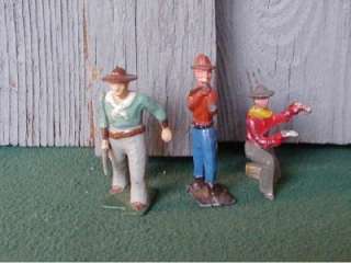 BRITAINS, 6 Cowboys on Foot, Lead,Very Old, 3 are from Set 183  