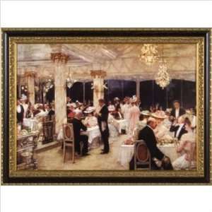   Galleries CC2825 C Evening at the Plaza Canvas Transfer Framed Print
