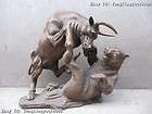 Stock Market Bull and Bear Fighting Sculpture Bronze  