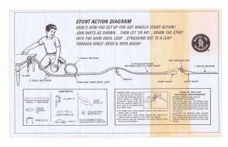   Vintage 1968 Mattel Stunt Action Set Instruction Sheet Intact  