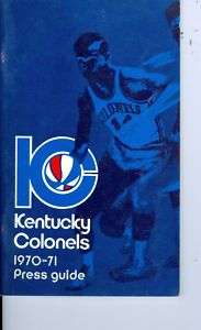 1970 ABA Kentucky Colonels press media guide AG  