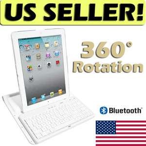 iPad 2 Bluetooth Keyboard 360 Swivel Rotate Case White  