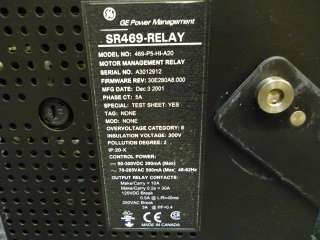 General Electric SR469 Relay Motor Management Relay  