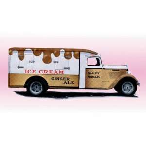  Ice Cream Truck 12x18 Giclee on canvas