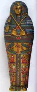 ANCIENT EGYPTIAN PHARAOH SARCOPHAGUS WITH MUMMY DECOR  