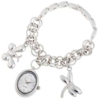 BONGO Womens BG2524 Analog Silver Dial Charm Bracelet Watch 
