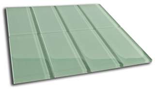 Sage Green Glass Subway Tile 3 x 6 Sample  