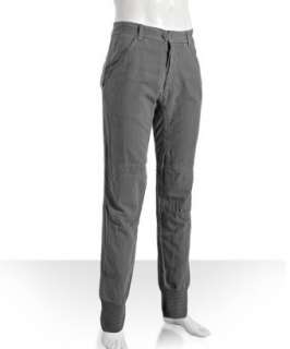 Diesel grey cotton linen button fly banded pants   