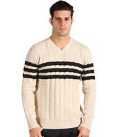 Vince   Tweeded Cable V Neck Sweater