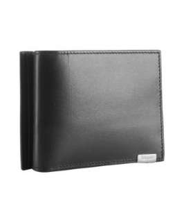 Ferragamo black leather money clip wallet  