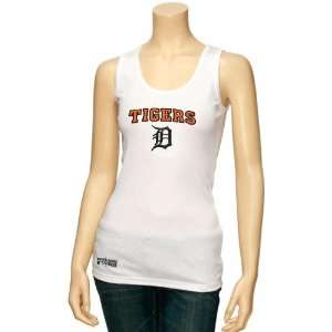  Detroit Tigers Ladies White Spectator Tank Top Sports 