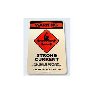  Seaweed Surf Co Warning Strong Current Aluminum Sign 18 