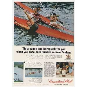   Maori Canoe New Zealand Canadian Club Whisky Print Ad