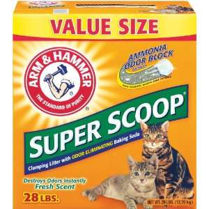Arm & Hammer Super Scoop Clumping Litter, Fresh Scent, 28 Pound 