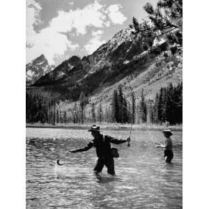  Two Friends Fishing For Trout in the Lake Surrounding the 