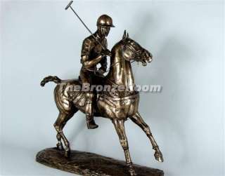 Large Bronze Polo Player  