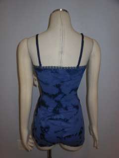 NWT Intimately FREE PEOPLE Anthropologie $78 Blue tie dye smocked bust 