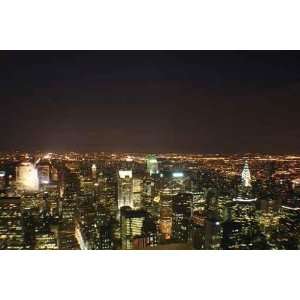  New York City Skyline at Night   Peel and Stick Wall Decal 