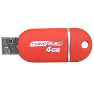 Dane Elec zMate 4GB USB 2.0 Flash Drive (Red/Silver 