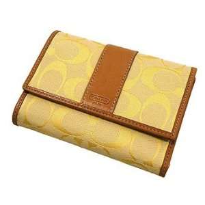  COACH SIGNATURE CLUTCH WALLET Yellow 41889 Electronics