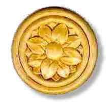 Lot 6 PC. Birch Round Applique Two Circle Flower Medallion 2 5/16 x 3 