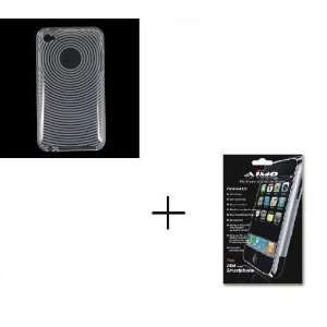  TPU Clear Thumb Print Hard Protector Case and Crystal Clear Screen 