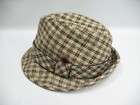 vtg Royal Stetson Plaid Tweed Fedora Hat Mens 7 1/4 old