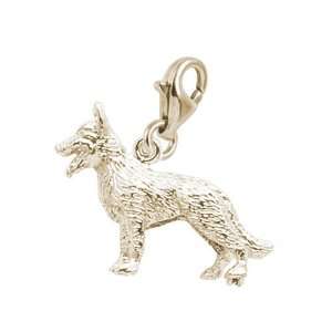 Rembrandt Charms German Shepherd Charm with Lobster Clasp, 14k Yellow 
