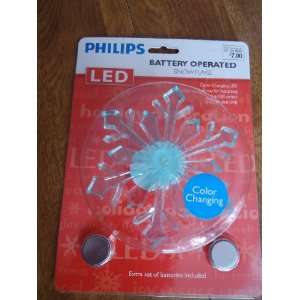  Color Changing LED Battery Operated Transparent AQUA Snowflake Light 