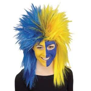  Blue and Yellow Sports Fanatic Wig Toys & Games