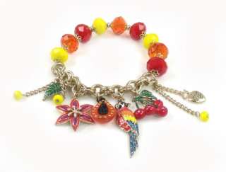 Betsey Johnson Jewelry Rio Parrot Fruit Bracelet w Gift Box and Pouch 