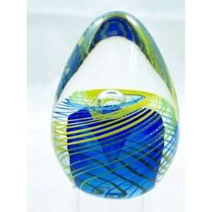  100% Mouth Blown Swirls Rainbow Egg Handmade Art Glass 