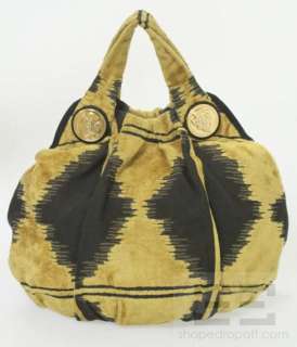   Black & Gold Velour Tapestry Hysteria Large Hobo Bag, Limited Edition