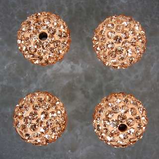 8mm 10mm 12mm Round Pave Crystal Rhinestone Spacer Beads Jewelry DIY 