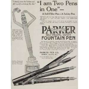  1915 Ad Parker Lucky Curve Self Filling Fountain Pen 