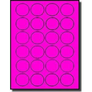Label Outfitters® Fluorescent Neon Pink Color LASER ONLY Round Labels 
