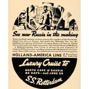   Russia Holland America Line Art   Original Print Ad