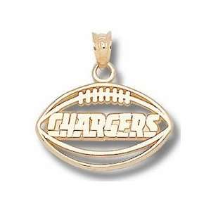 San Diego Chargers 9/16 Chargers Football Pendant   14KT Gold 