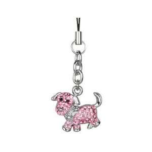   Cell Phone Charm Strap Pink Diamond Puppy Cell Phones & Accessories