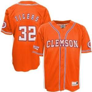    Clemson Tigers #32 Orange Rocket Baseball Jersey