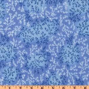  44 Wide Jolie Fleur Shirting Vines Blue Fabric By The 
